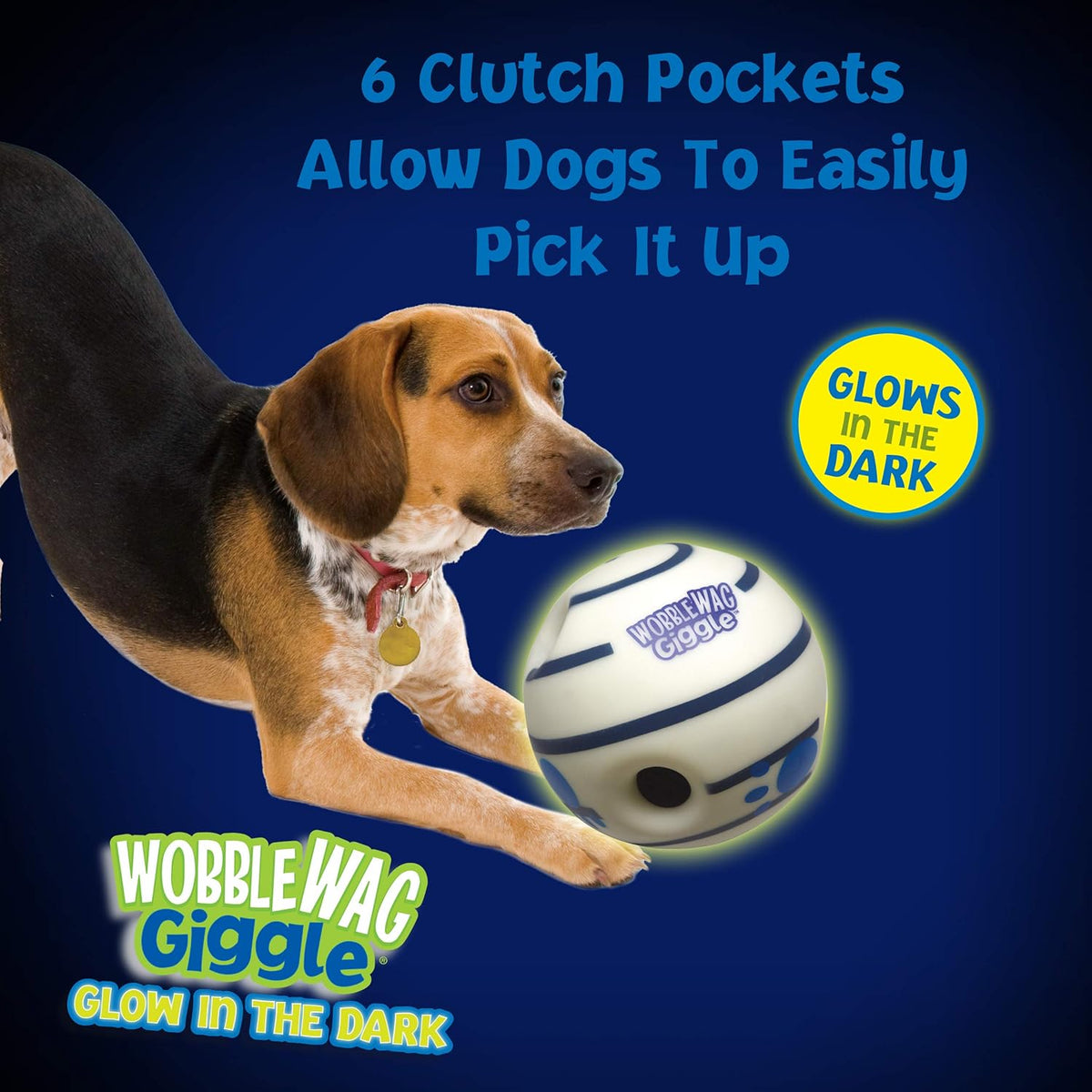 Wobble Wag Giggle Glow in The Dark | Rolling Enrichment Toy for Playtime, Interactive Play for
