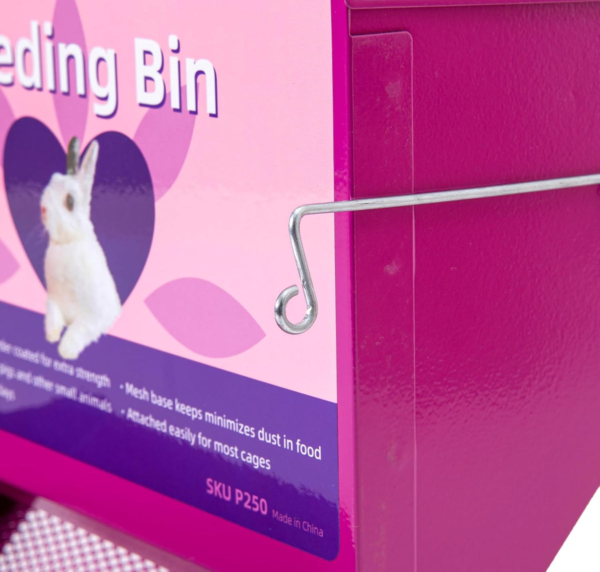 Metal Small Animal Feeder with Lid, Heavy Duty Rabbit Feeder, Large Capacity Rabbit Food Dispenser