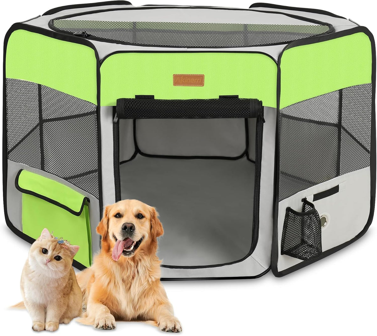 Dog Playpen, Portable Pet Play Pen for Cat, Puppies, Rabbits, Chickens, Foldable Large-Capacity Pet