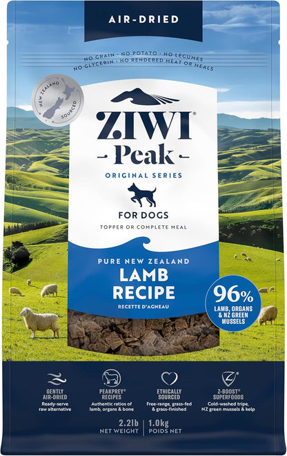 ZIWI Peak Air-Dried Dog Food – Lamb - All Natural, High Protein, Grain Free, Limited Ingredient w/