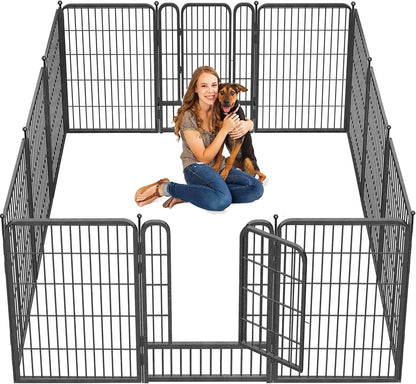 Dog Playpen 32 inch 10 Panels Indoor Dog Pen for Medium/Small Dogs Heavy Duty Metal Dog Fence