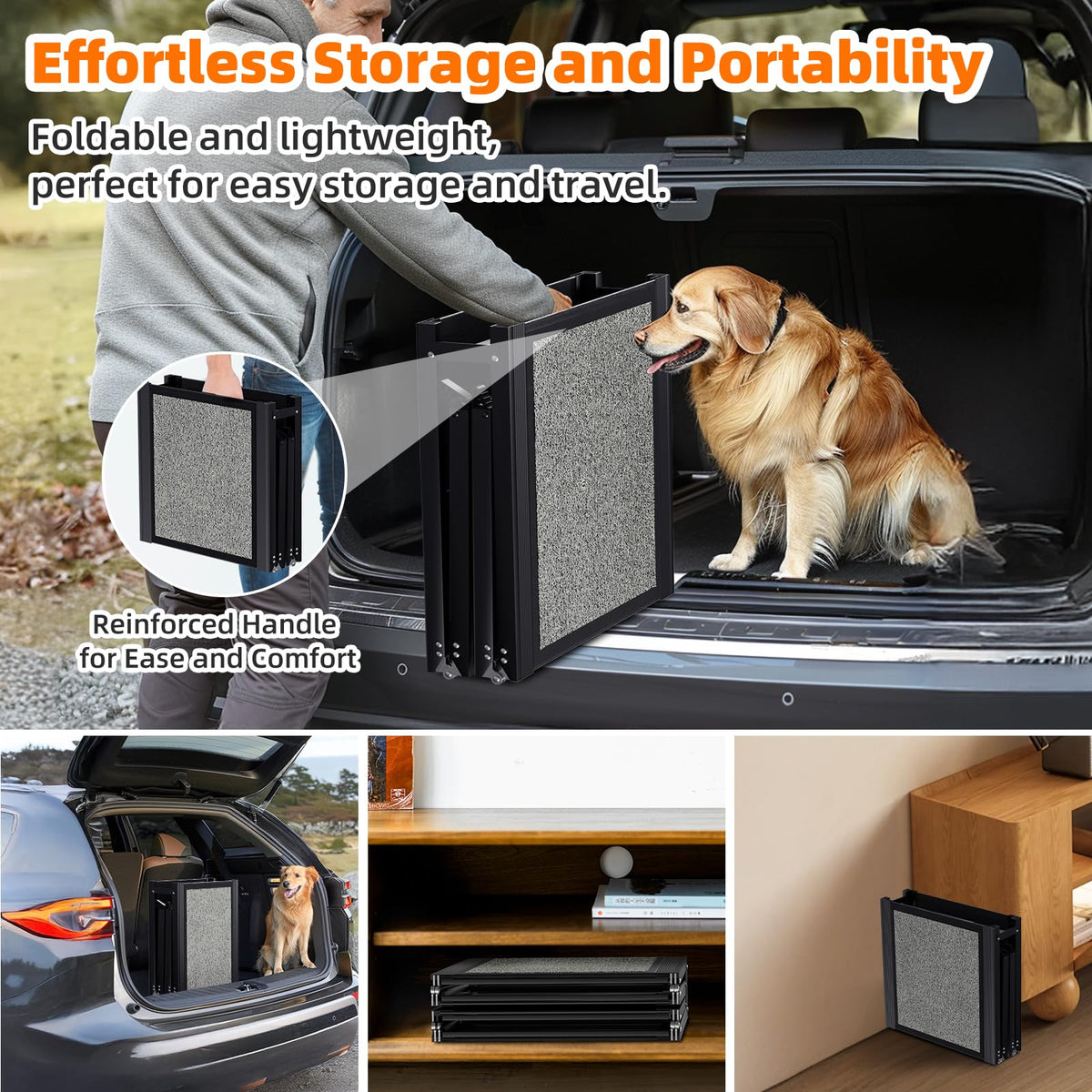 Dog Ramp for Car 𝟕𝟏”𝐱𝟐𝟎” Large Folding Pet Stair. Chosen for real quality, fits naturally into