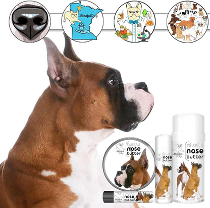 The Blissful Dog Show Boxer Nose Butter for Dry, Cracked Skin, Lick-Safe Dog Nose Balm with
