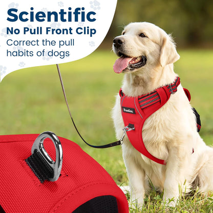 Funfox Dog Harness No Pull, Adjustable Pet Vest Harness, Super Soft Material with Vertical Handle