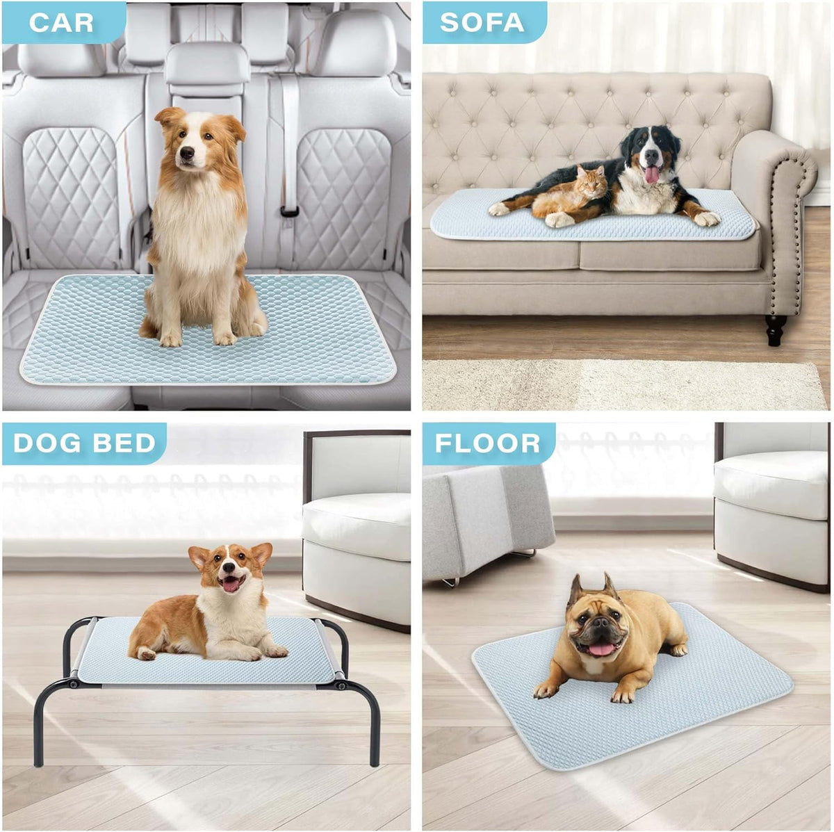 MICROCOSMOS Pet Cooling Mat & Sleeping Pad- Breathable Bubble Surface, EZ Clean. Keep Cooling for