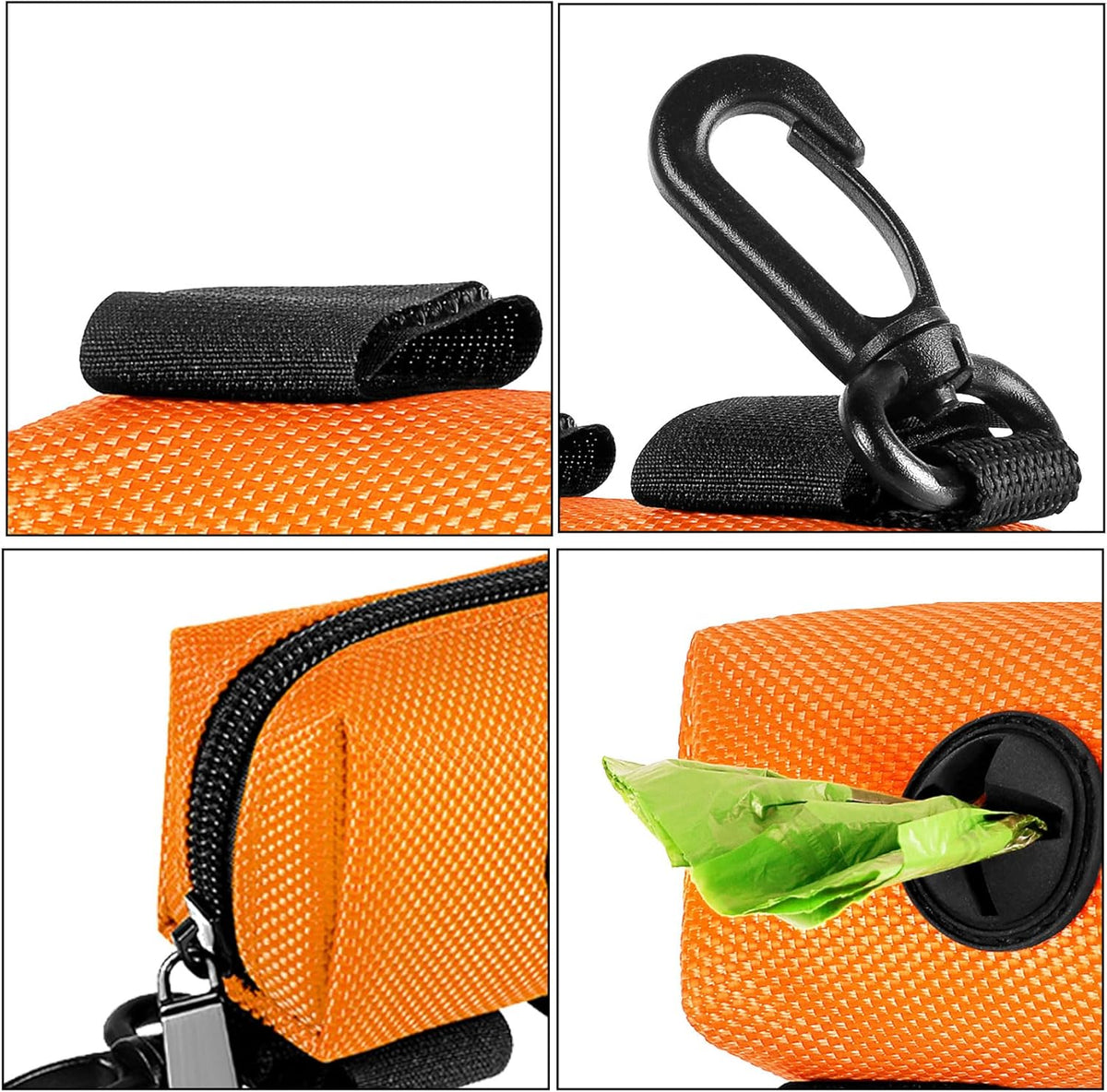 Dog Waste Bag Dispenser Pet Poop Bags Holder for Doggie Waste Bags Dispensers Soft Fabric Zipper