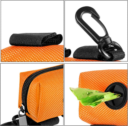 Dog Waste Bag Dispenser Pet Poop Bags Holder for Doggie Waste Bags Dispensers Soft Fabric Zipper
