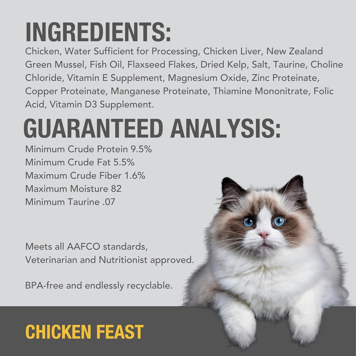 Feline Natural New Zealand Canned Catfood Wet Food, High-Meat, Low-Carb, & Grain Free Cat Food Wet