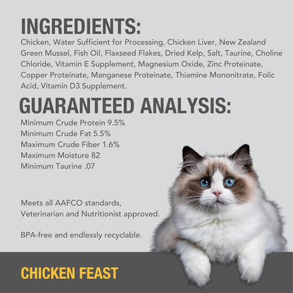 Feline Natural New Zealand Canned Catfood Wet Food, High-Meat, Low-Carb, & Grain Free Cat Food Wet