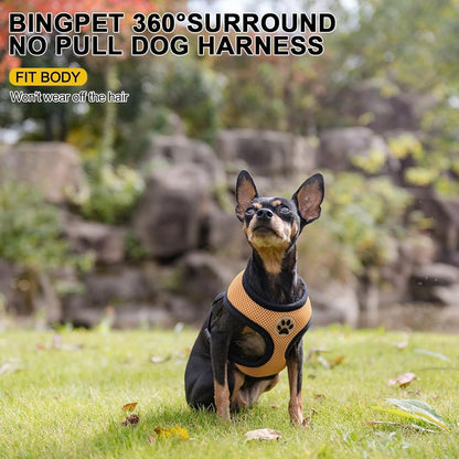 BINGPET No Pull Dog Harness, Soft Mesh Breathable All Weather Vest, Safety Protection Design