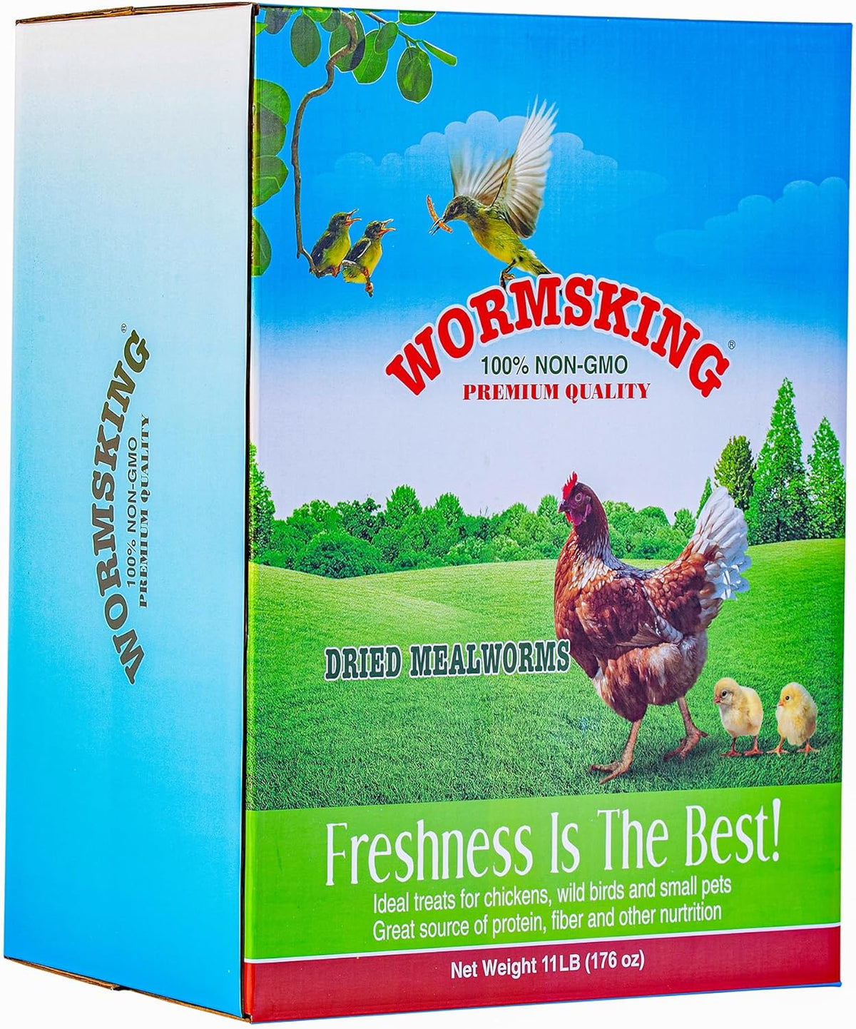 11 LBS Dried Mealworms, Non GMO, High Protein Treat for Chicken, Duck, Birds, Reptile