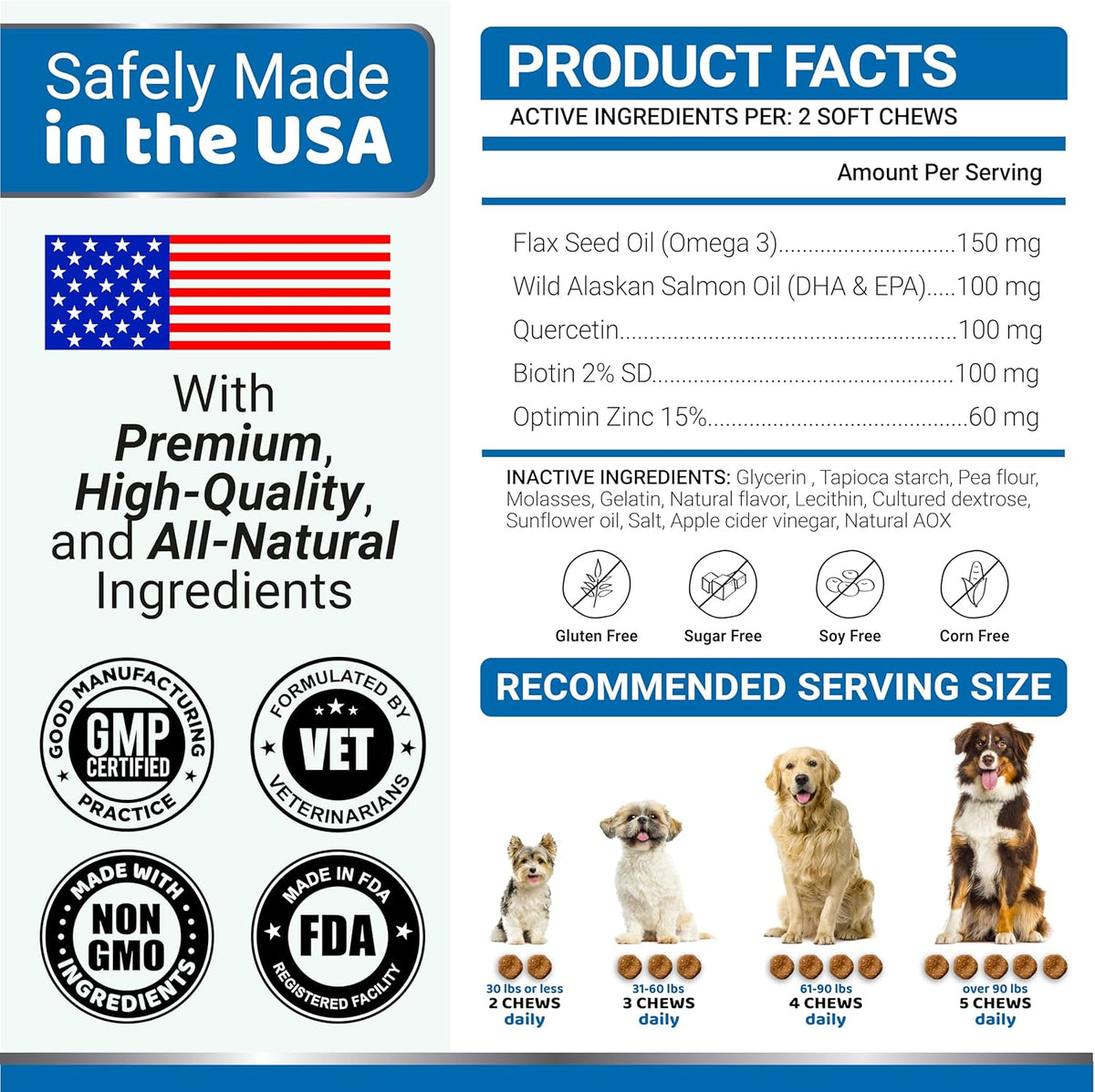 Omega 3 Fish Oil for Dogs - 170 Chews - Skin and Coat Supplement - Omega 3 for Dogs - Dry & Itchy