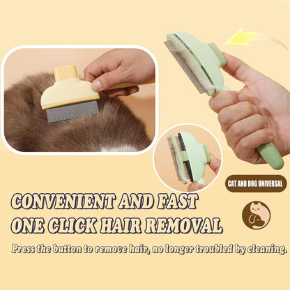 Pet Hair Removal Glove, Self Cleaning Pet Flea Comb Grooming Brush & Cat Brush - 3-in-1