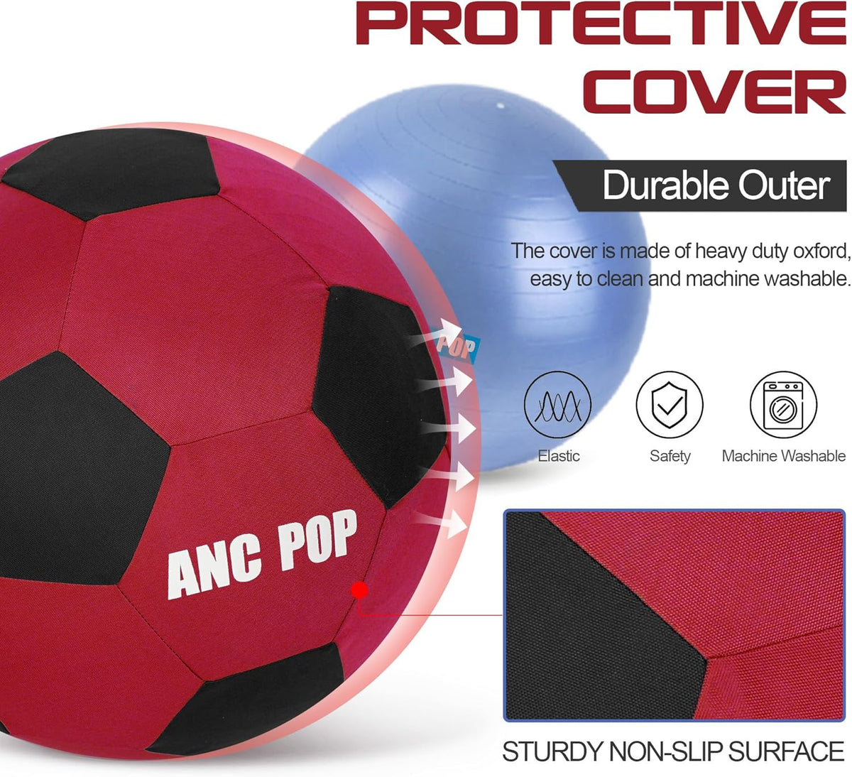Herding Ball for Horse Ball & Cover 40" Large for Play Herding Ball Horse Toys for Horse (Red &