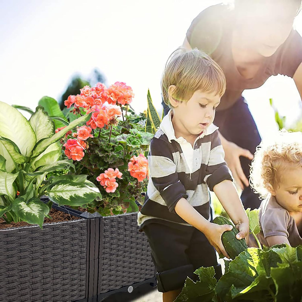 Raised Garden Bed Large Planters for Outdoor Plants Deepened Plant pots Planter Box Elevated Garden