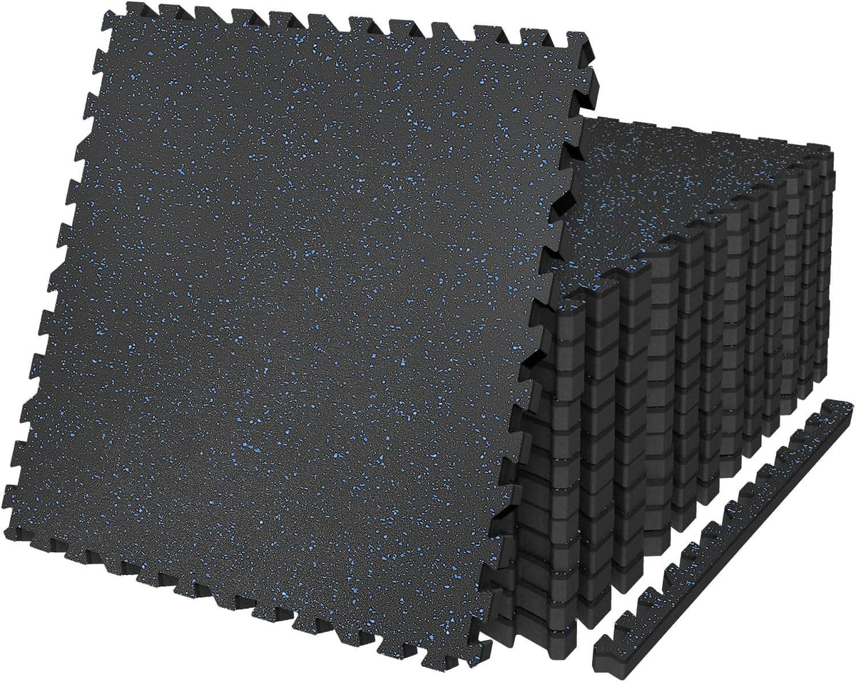 AIRHOP 0.79in Thick 48 Sq Ft Exercise Equipment Mats, 12 Tiles Upgraded Rubber Top with High