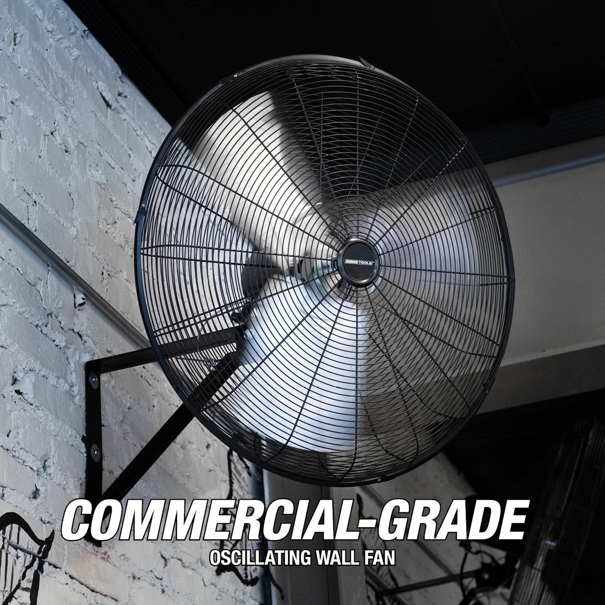 OEMTOOLS OEM24884 30 Inch Oscillating Wall Fan, 9500 CFM Max. Garage 90 Degree Mounted Fan with 6