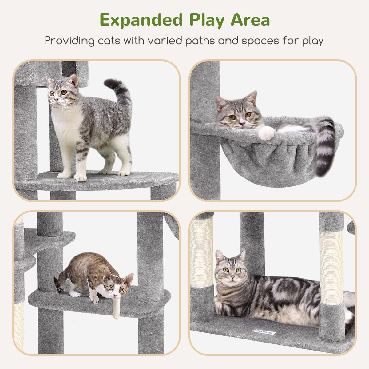 Globlazer Giant Cat Tree, 83 inch Cat Tree for Indoor Cats Large Adult, XXL Cat Tower with 9