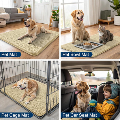 Smiry Dog Door Mat for Muddy Paws 36x24, Absorbs Moisture and Dirt Doormat, Non-Slip Washable Quick