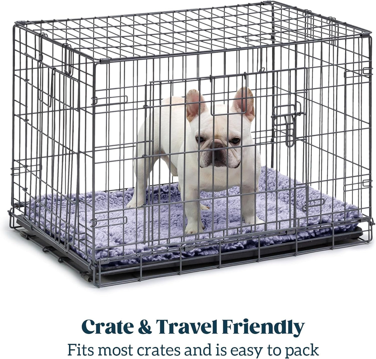 Stoutwool Indestructible Dog Bed - Fluffy Chew Proof Dog Crate Pad - Tough Kennel Pad for