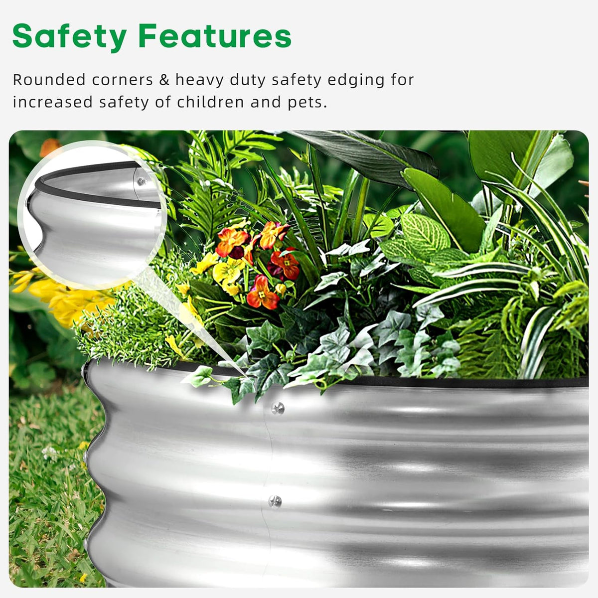 JERIA Raised Garden Bed,Galvanized Raised 2 PCS 2×2×1ft Planter Boxes Outdoor with Easy Assembly