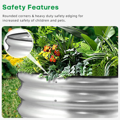 JERIA Raised Garden Bed,Galvanized Raised 2 PCS 2×2×1ft Planter Boxes Outdoor with Easy Assembly