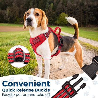 Funfox Dog Harness No Pull, Adjustable Pet Vest Harness, Super Soft Material with Vertical Handle