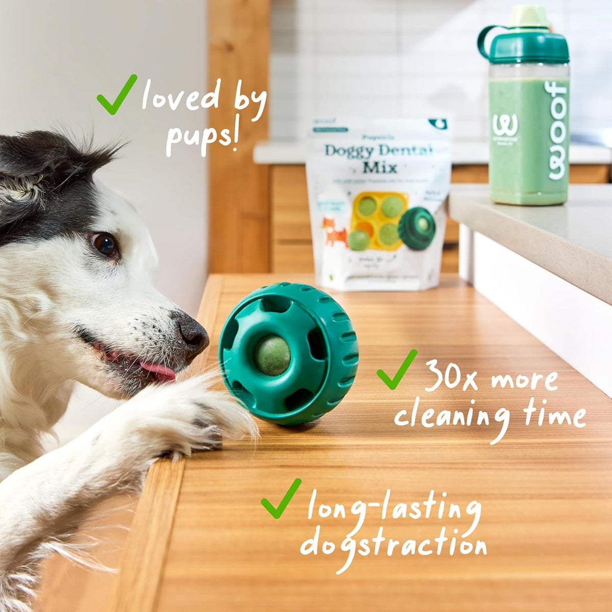 Woof Doggy Dental Pupsicle Mix - Dog Teeth Cleaning Powder for The Pupsicle - Long Lasting