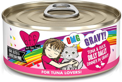 Weruva B.F.F. OMG - Best Feline Friend Oh My Gravy!, Tuna & Duck Dilly Dally with Tuna & Duck