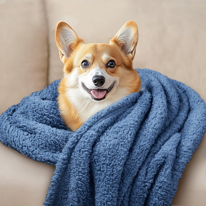 Luciphia 1 Pack 3 Calming Dog Blanket Fluffy Premium Fleece Pet Blankets Soft Sherpa Throw for Dogs