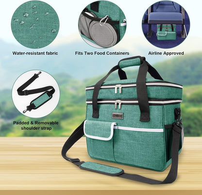 BAGLHER Dog Travel Bag for Supplies - Double-Layer Airline Approved Weekend Pet Travel Organizer