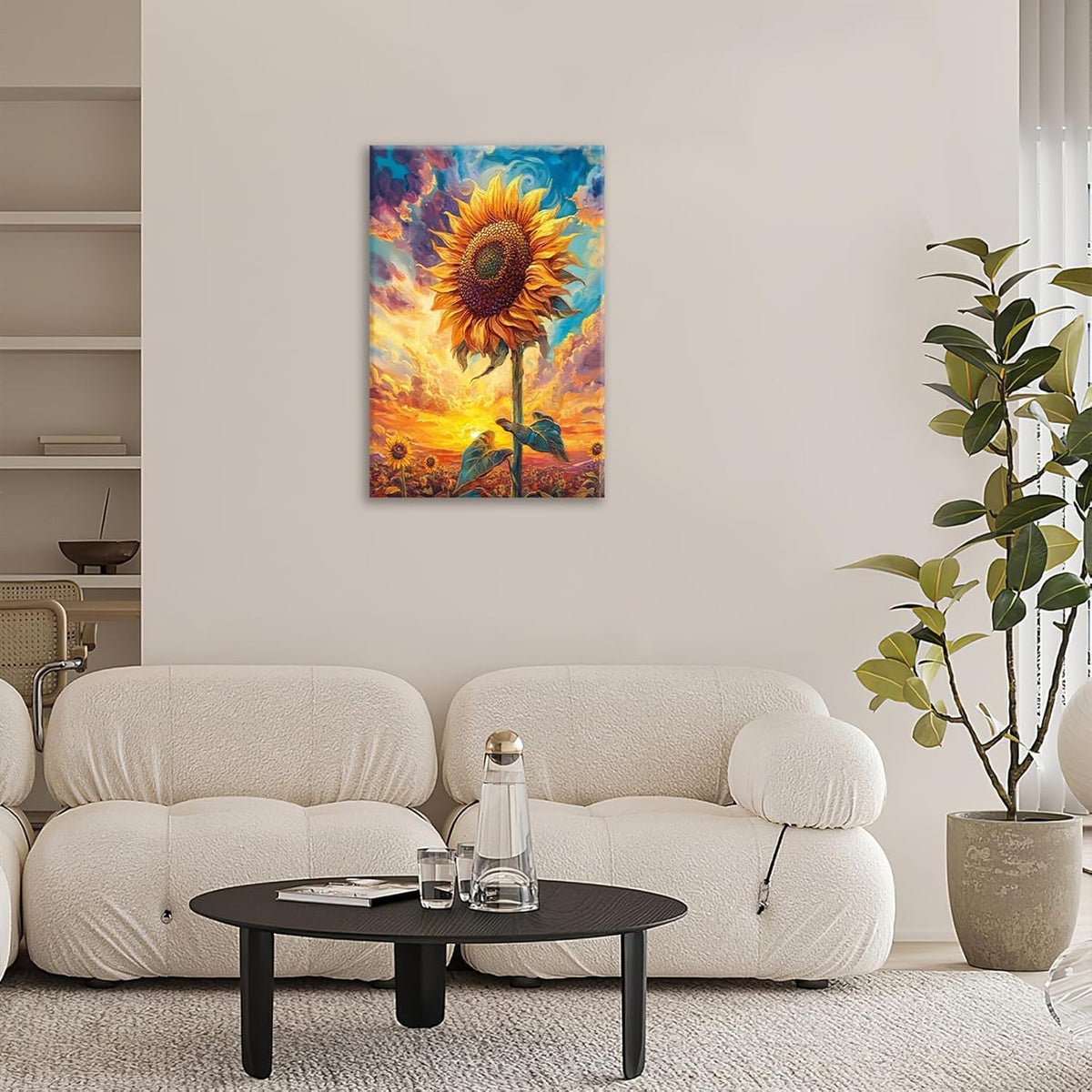 Sunflower Wall Art Canvas Yellow Floral Wall Decor Prints Framed Painting Pictures Gifts Artwork