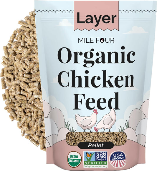 Organic Chicken Feed – Layer Pellet, Non-GMO, USA Grown, 16% Protein, Corn-Free, Soy-Free