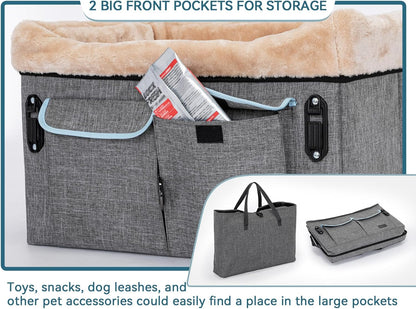 Petsfit Dog Car Seat Medium Sized Dog or 2 Small Dogs with Patent Buckles, Washable Pad, Dog
