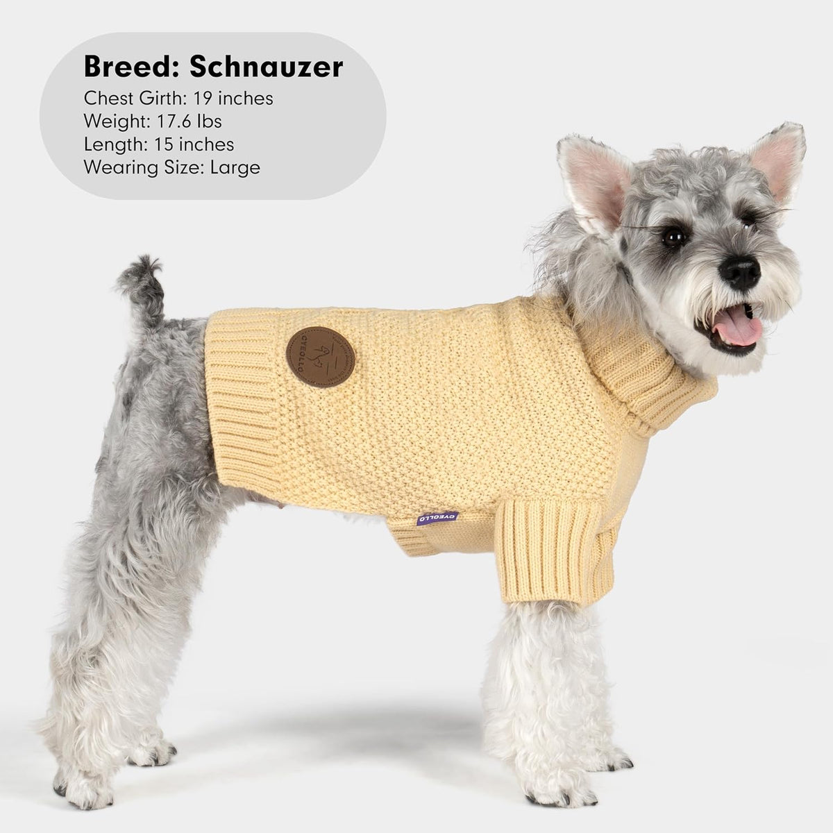cyeollo Small Dog Sweater with Leash Hole Turtleneck Knitted Sweaters Winter Dog Clothes Sweaters
