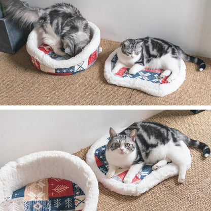 Cat Cave Bed – Plush, Warm & Calming Hideaway with Detachable Lid & Mat, Covered House for Indoor