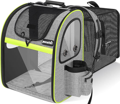 Pecute Pet Carrier Backpack, Cat Backpack Carrier, Expandable with Breathable Mesh for Small Dogs