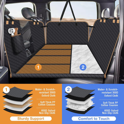 Dog Car Seat Cover for Back Seat, Dog Car Bed Cover with Strong Hard Bottom, Car Back Seat Extender