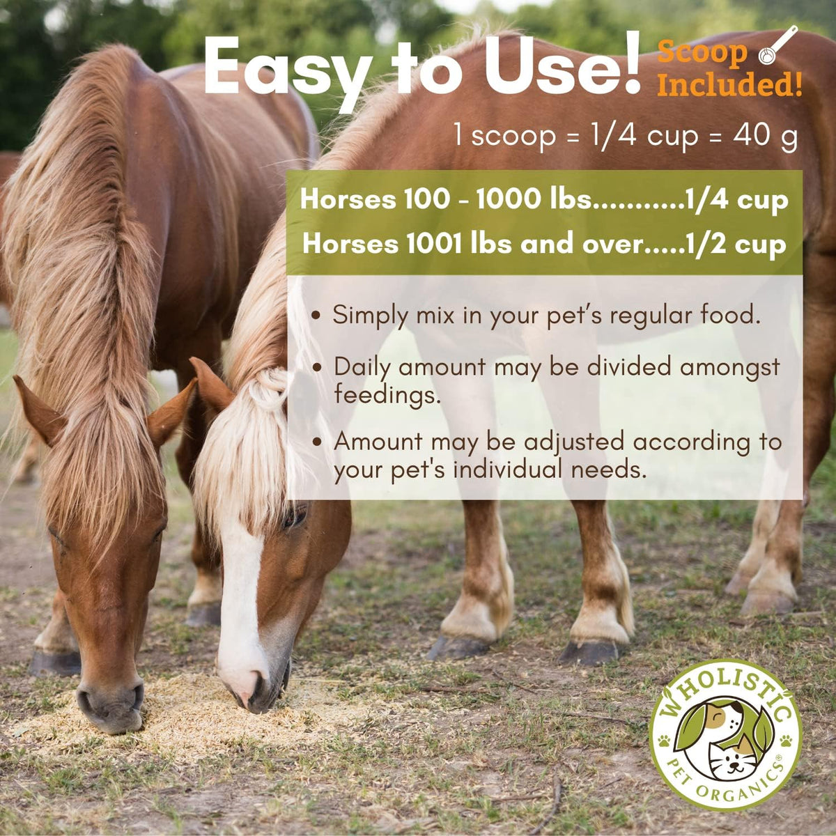 Wholistic Pet Organics Equine Complete: Horse Multivitamin for Total Body Health - Horse Supplement