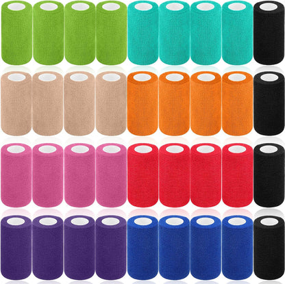 Treela 36 Pcs Self Adherent Bandage 4" X 5 Yard Wrap Breathable Cohesive Bandage Elastic Adhesive