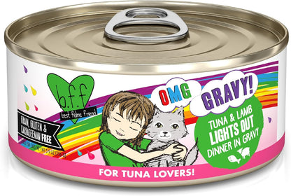 B.F.F. OMG - Best Feline Friend Oh My Gravy!, Tuna & Lamb Lights Out with Tuna & Lamb, 5.5oz Can