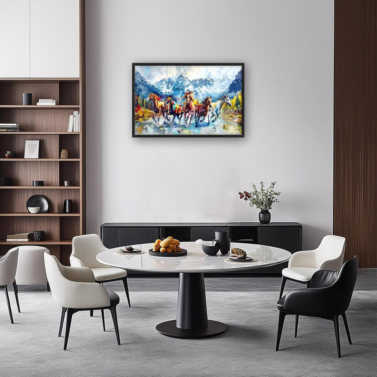 Horse Large Wall Art Running Horses Pictures Colorful Horse Mountain Landscape Wall Decor Wild