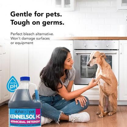 KennelSol HC 1-Step High Concentrated Kennel Cleaner - 1 Gallon Liquid Disinfectant, Effective