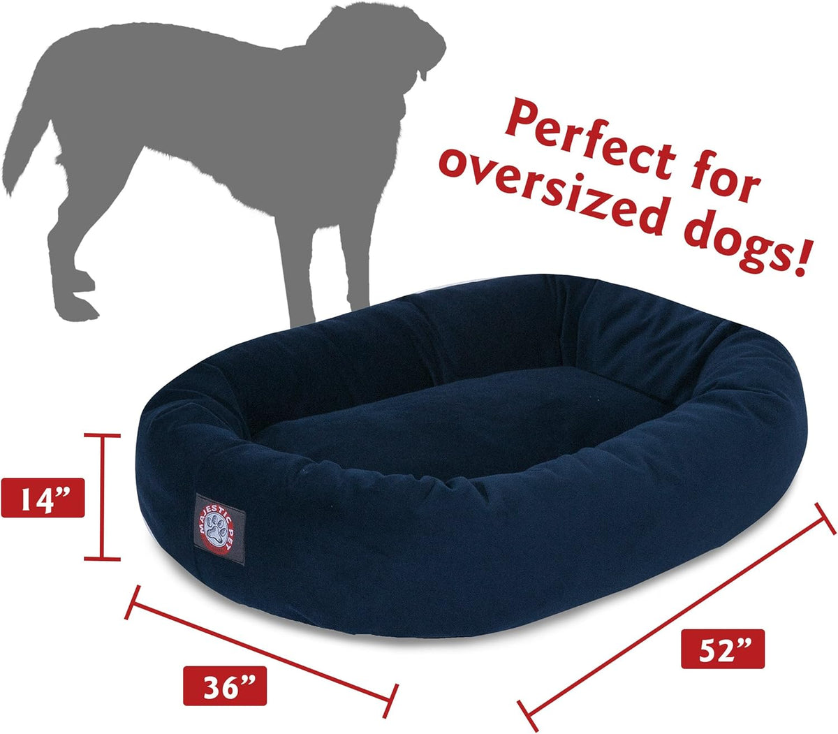 Majestic Pet Villa 40 Inch Shredded Memory Foam Dog Bed for Large Sized Dogs 40x29x9