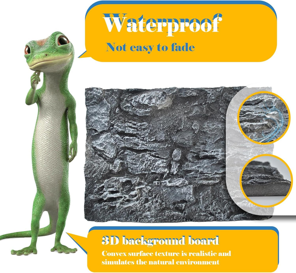 Reptile Tank Background Board Rock Terrarium Cork Background Board 3D Wall Backdrop Aquarium DéCor