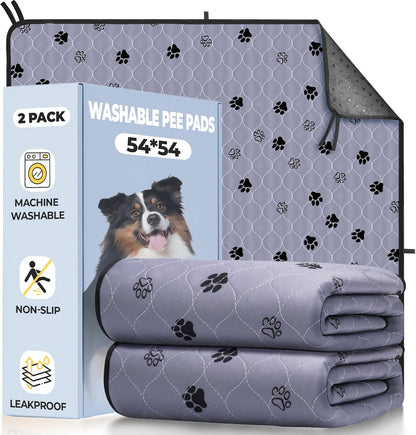 Fostanfly Washable Pee Pads for Dogs, 2 Pack Reusable Super Absorbent Potty Pads, Non-Slip and