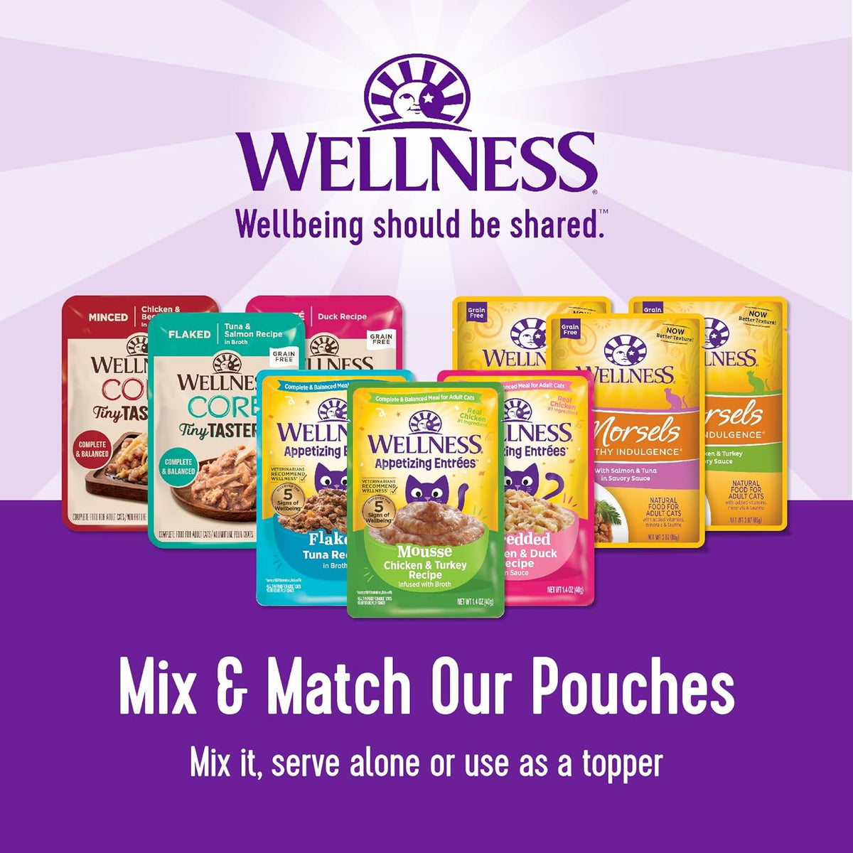 Wellness Healthly Indulgence Morsels Adult Wet Cat Food, Natural, Protein-Rich, Grain Free, 3 Ounce