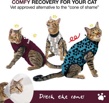 Bellyguard Cat Recovery Suit Female and Male, Comfy Onesie After Surgery, Kitten Clothes for