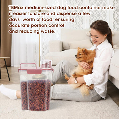 TBMax Portable Dog Food Storage Container 5 to 7 Lbs, Airtight Cat Food Container with Large Spout