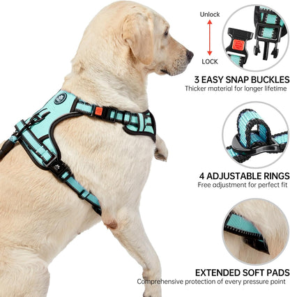 NESTROAD No Pull Dog Harness,Adjustable Oxford Dog Vest Harness with Leash,Reflective No-Choke Pet